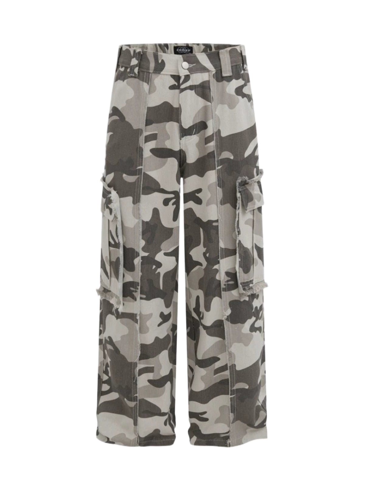Camouflage Large Pocket Wide-leg Straight Workwear Pants WN5253