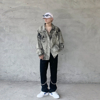 Washed Tie-Dye Damage Denim Jacket WN24411