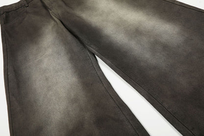 Dirty Washed Curved Denim Jeans WN25997