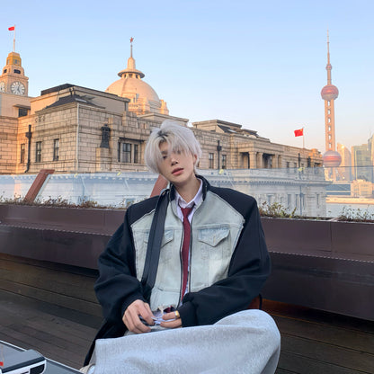 Denim Patchwork Design Jacket WN19806