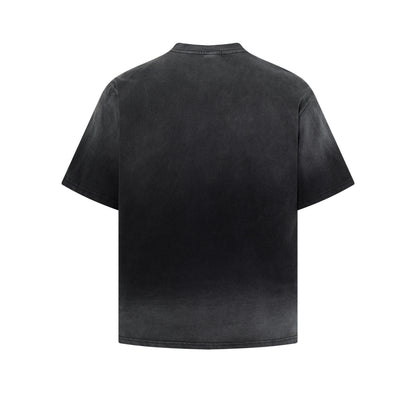 Washed Graphic Letter Print Short Sleeve T-Shirt WN25559