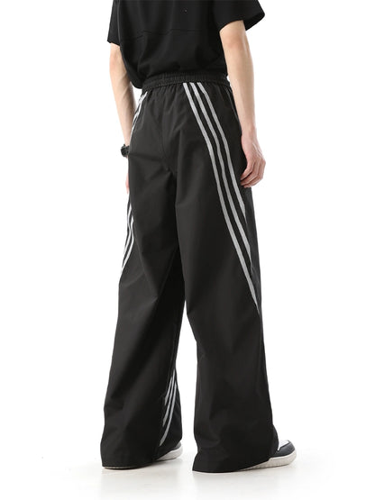 Side Stripe Wide-Leg Sporty Pants WN10438