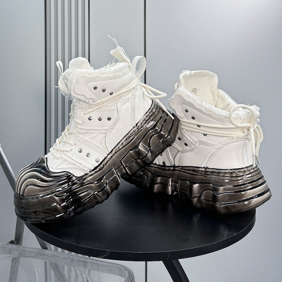 Thick-Sole Height-Increasing Shell-Toe Sneaker Boots WN24750