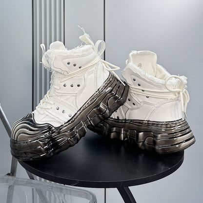 Thick-Sole Height-Increasing Shell-Toe Sneaker Boots WN24750