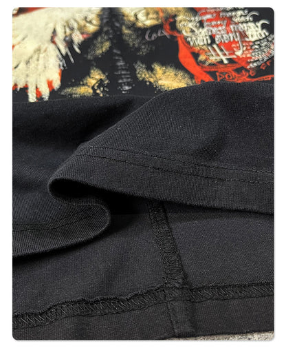 Washed Wax Dye Graphic Print Oversize Short Sleeve T-Shirt WN16250