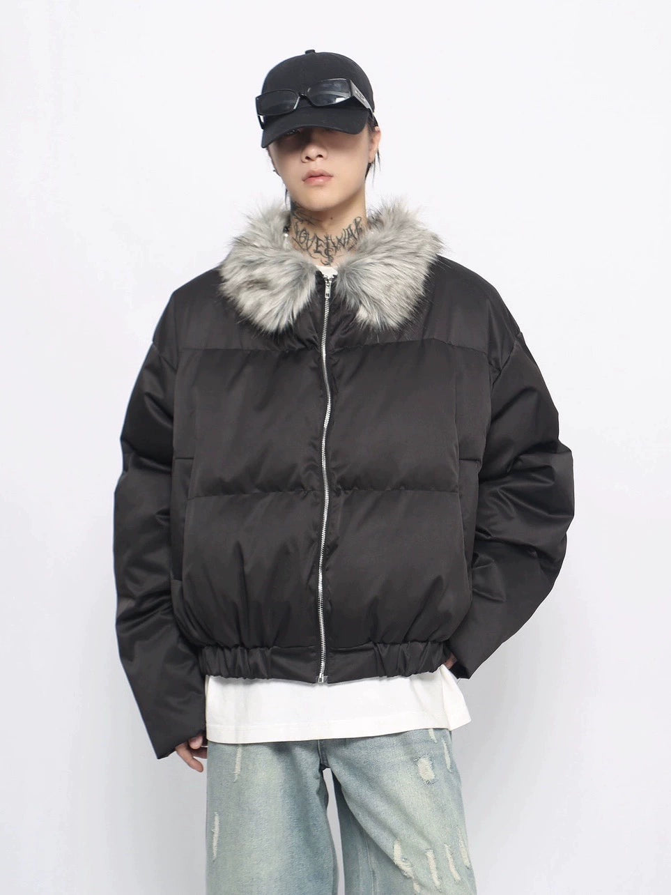 Thick Oversize Fake Fur Collar Puffer Jacket WN10940