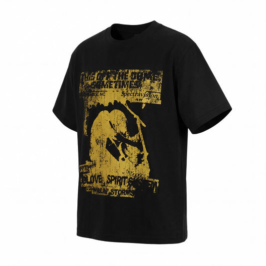 Rock Graphic Print Drop-Shoulder Oversize Short Sleeve T-Shirt WN27931