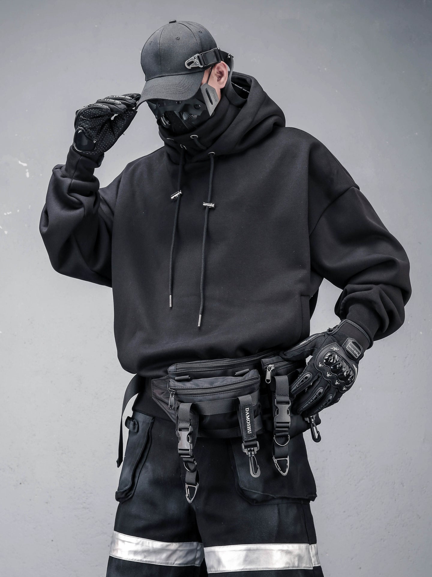 High-Neck Oversize Fleece Lining Hoodie WN22351