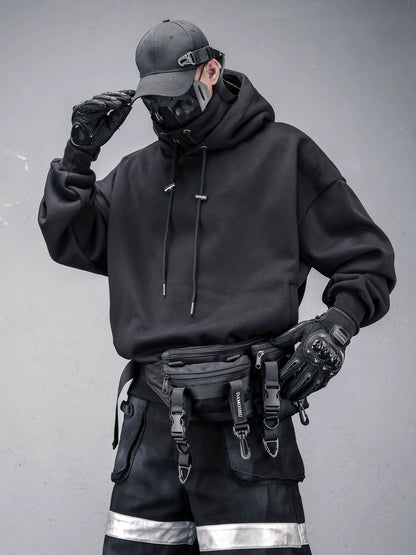 High-Neck Oversize Fleece Lining Hoodie WN22351