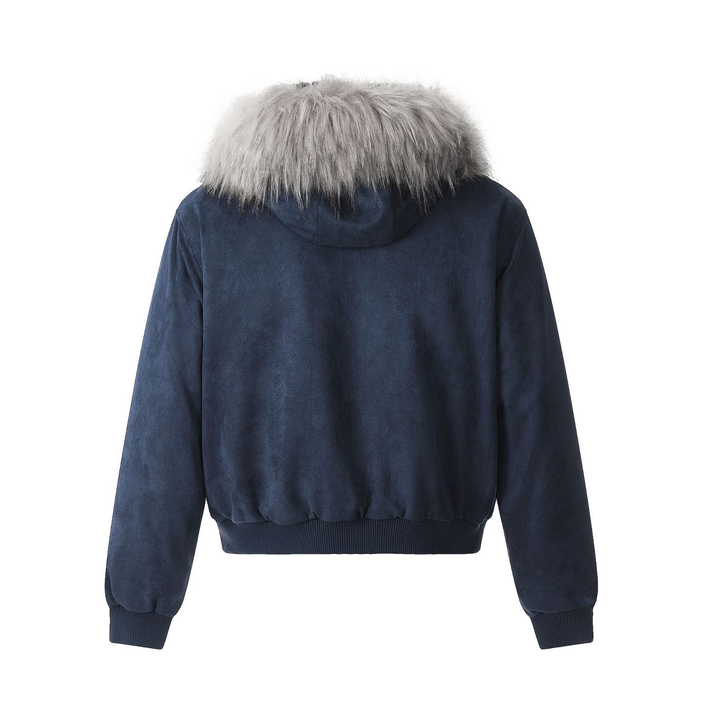 Fake Fur Collar Suede Padded Jacket WN11085