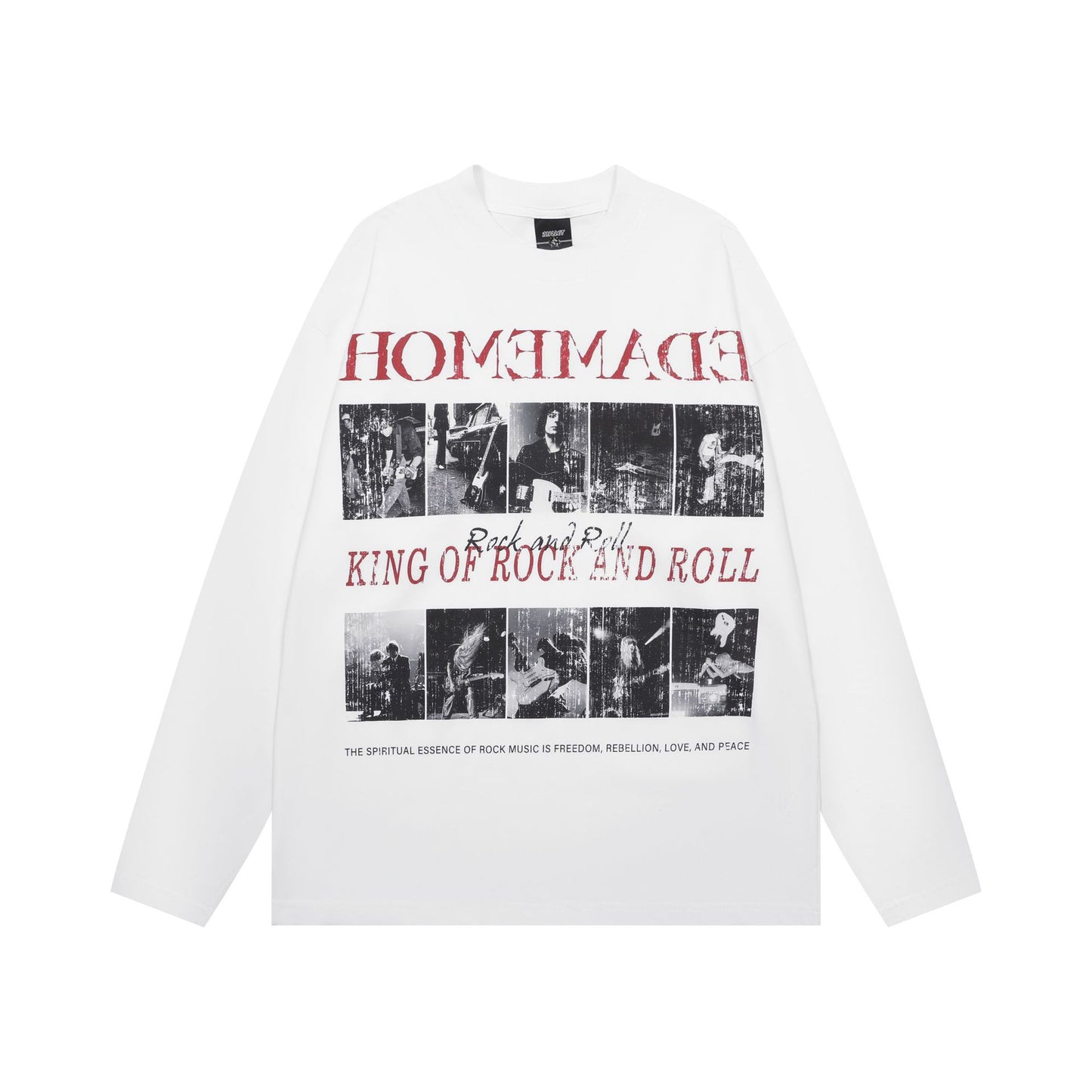 Washed Dirty Dye Graphic Print Long Sleeve T-Shirt WN25719