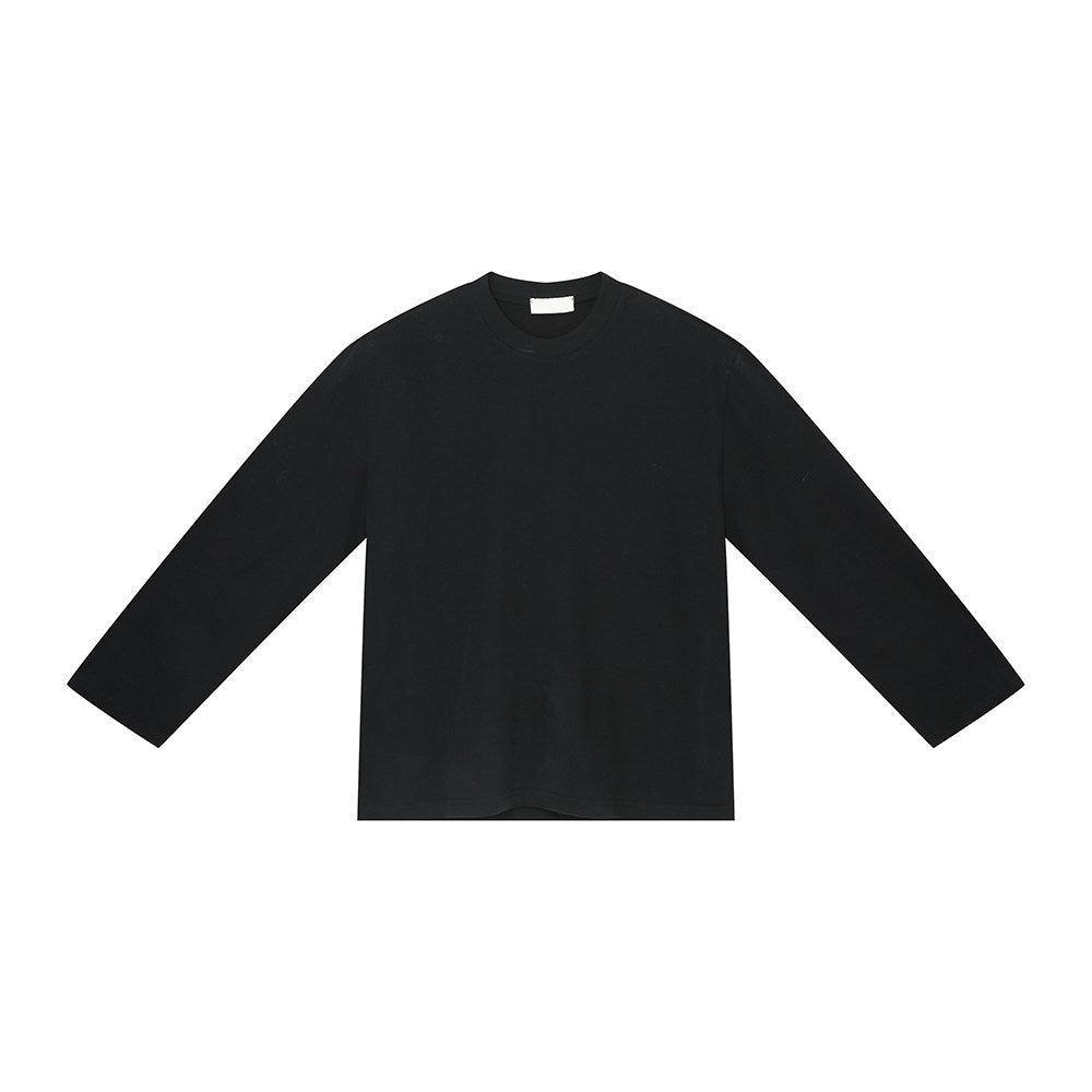 Solid Color Round Neck Long Sleeve T-shirt WN24961
