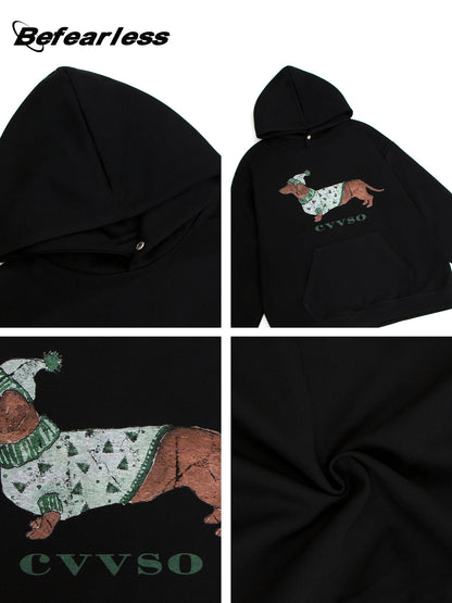 Washed Dog Graphic Print Hoodie WN26207