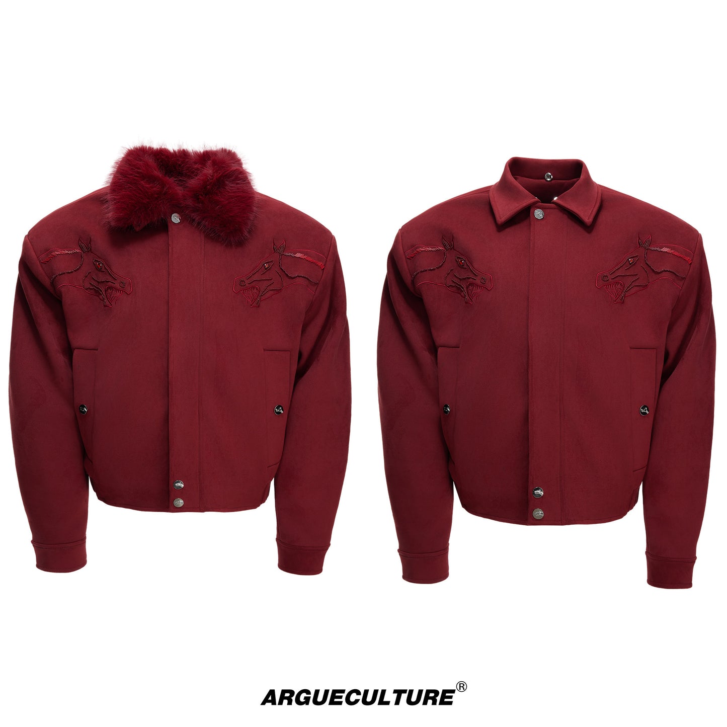 Vintage Suede Fake Fur Wide Jacket WN22660