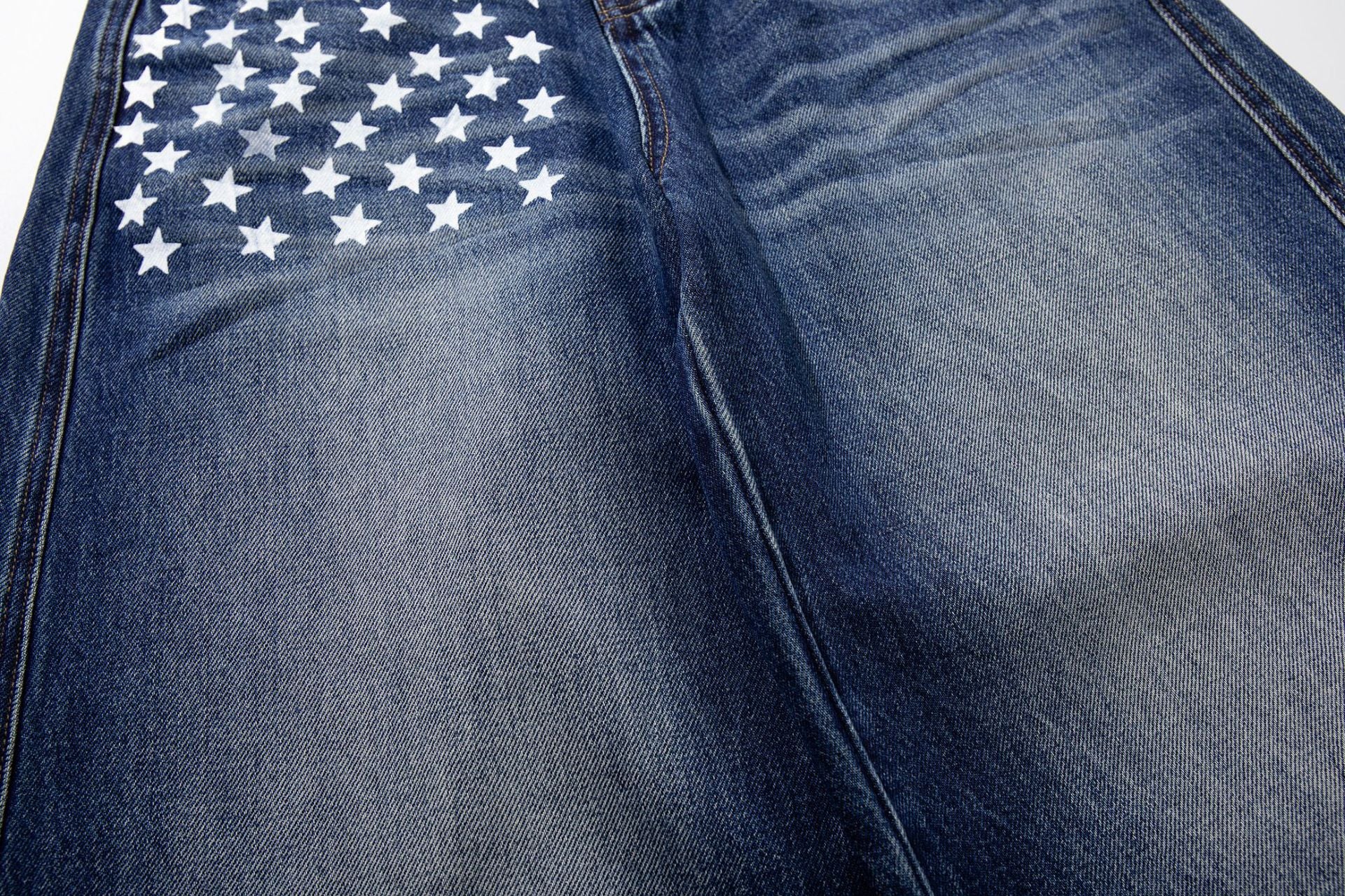 Star Print Curved Wide Leg Denim Jeans WN25727 – WONDER NOAH