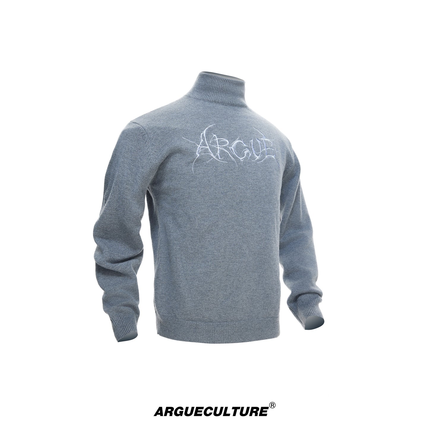 Modal Wool Semi-High-Neck Knit Sweater WN23326