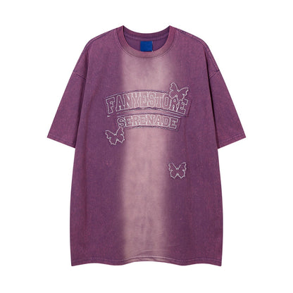 Embroidery Oversize Short Sleeve T-Shirt WN4648