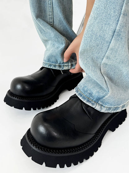 Thick Sole Uplift Leather Shoes WN19131