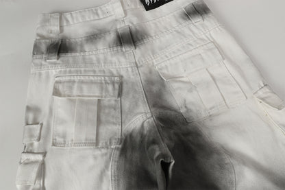 Spray Print Wide Leg Cargo Pants WN23110