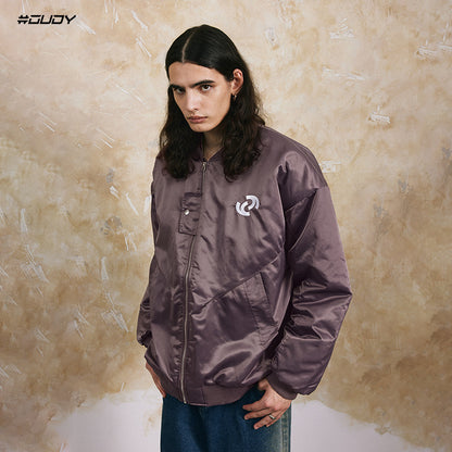 Embroidery Logo Patchwork Padded Flight Jacket WN12505