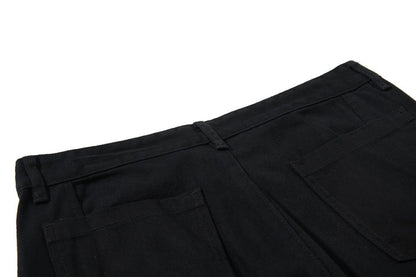 Asymmetric Cut Wide Leg Cargo Pants WN28015