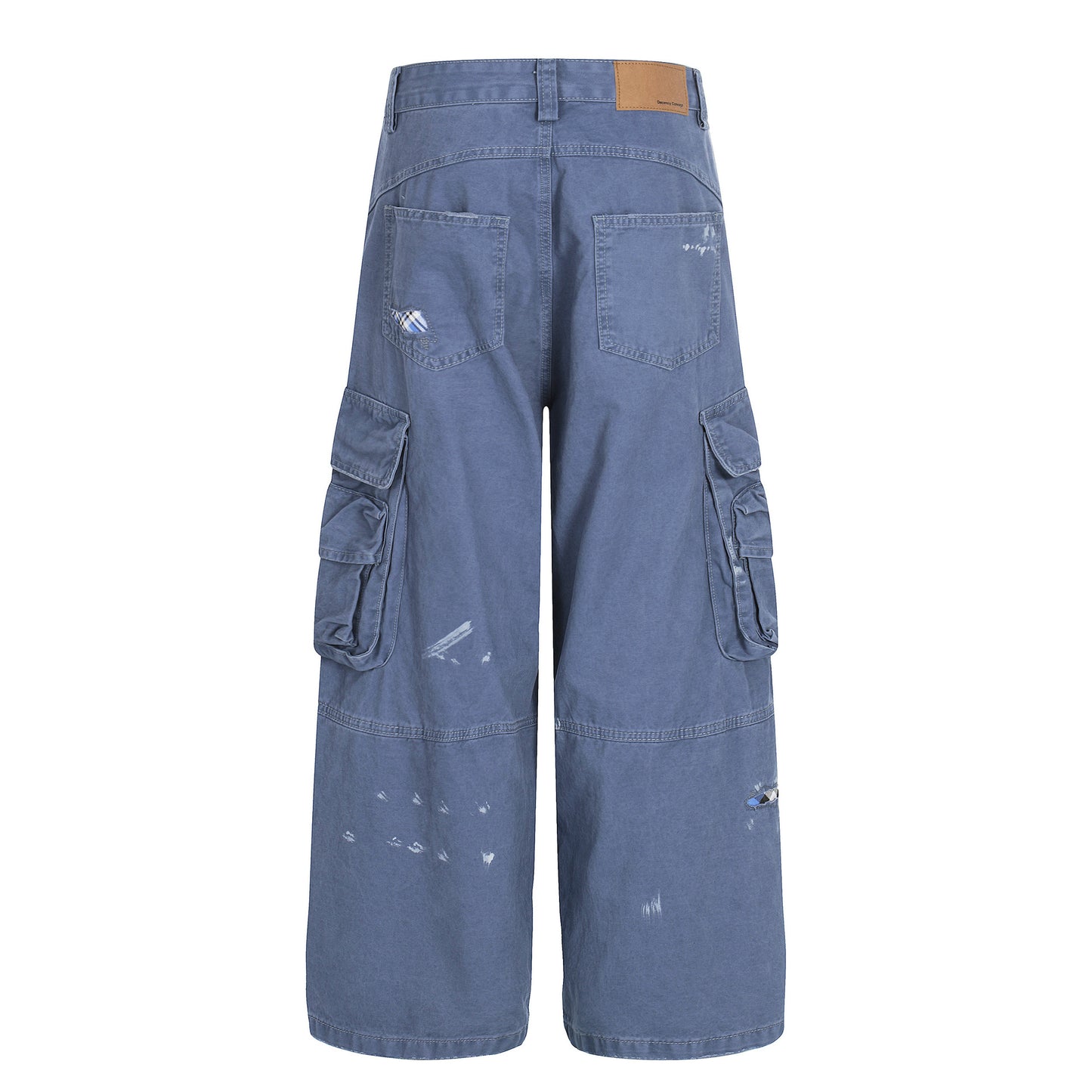 Damage Dirty Wide Leg Curved Cargo Pants WN25866