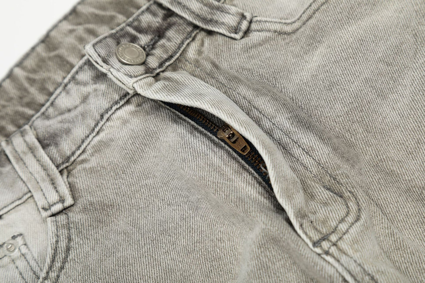 Ink Splash Damage Curved Wide Leg Denim Jeans WN26166
