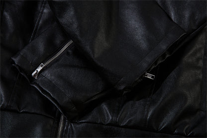 Fleece Lining PU Leather Jacket WN11487