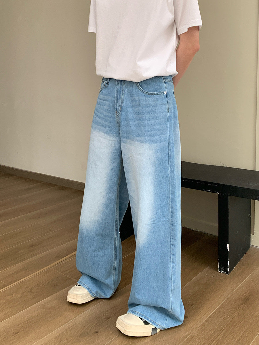 Gradient Washed Wide Leg Denim Jeans WN24985