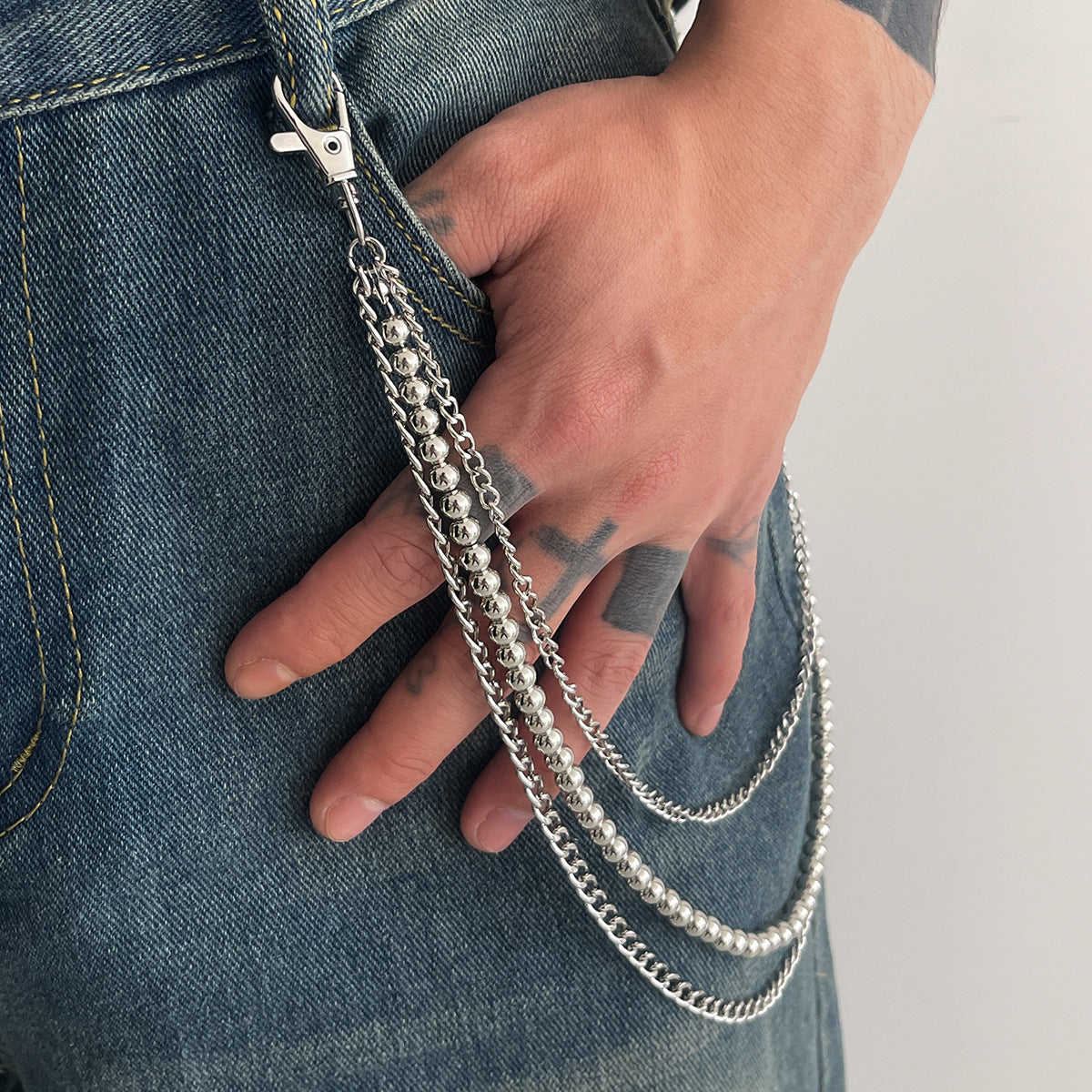Beads Metal Pants Chain WN21067