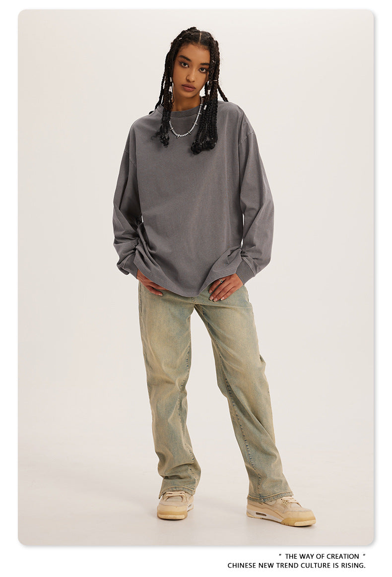 Oversize Washed Long Sleeve T-Shirt WN6052
