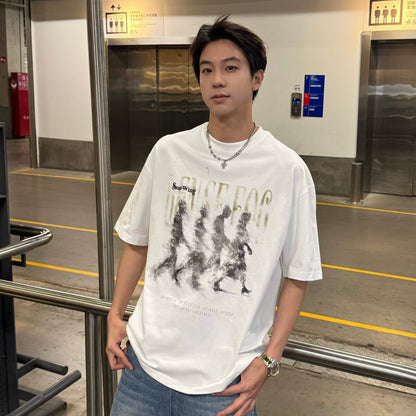 Character Print Oversize Short Sleeve T-Shirt WN25228