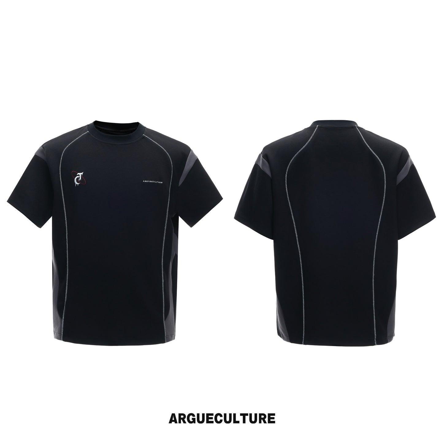 Contrast Sporty Short Sleeve T-Shirt & Contrast Wide Leg Pants Setup WN27029