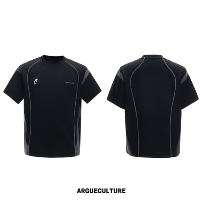 Contrast Sporty Short Sleeve T-Shirt & Contrast Wide Leg Pants Setup WN27029