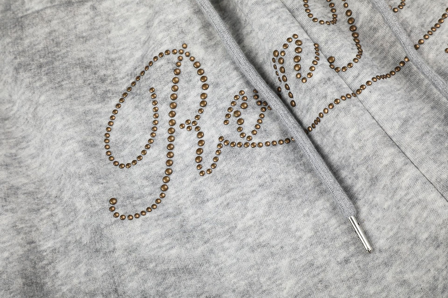 Leopard Print Curved Studs Wide Leg Sweatpants WN25700