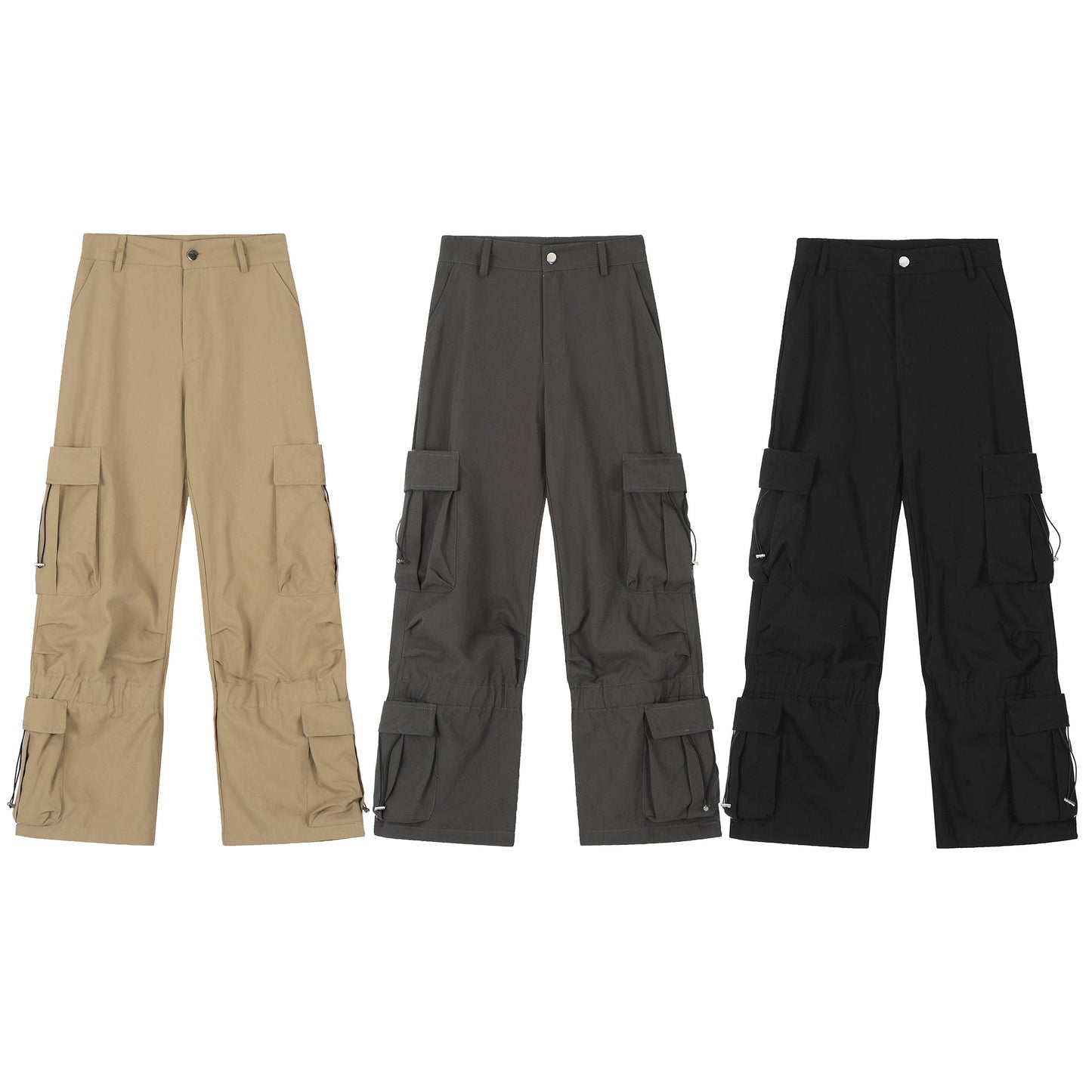 Plain Straight Cargo Pants WN11080