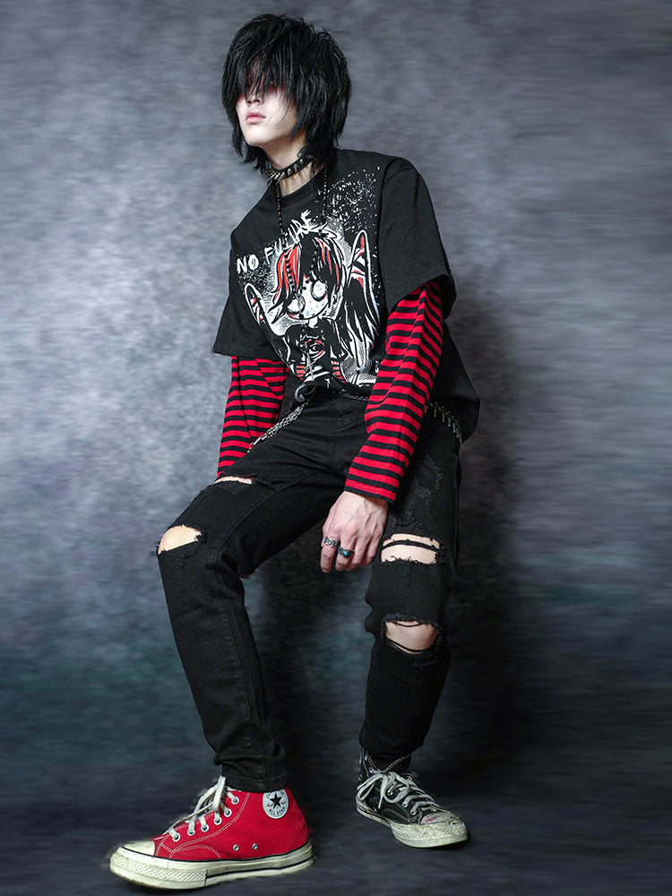 Slim Fit Stretch Damage Skinny Denim Jeans WN15951