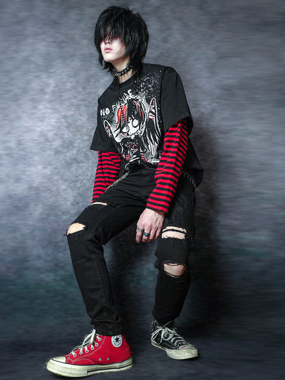 Slim Fit Stretch Damage Skinny Denim Jeans WN15951