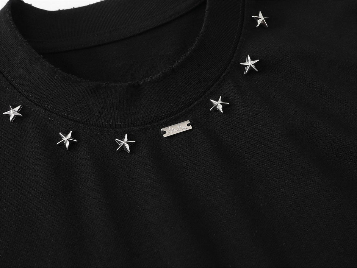 Star Stud Decoration Short Sleeve T-Shirt WN26917