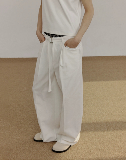 Belted Straight Leg Denim Jeans WN21522