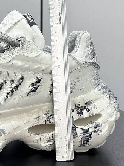 Paint Graffiti Print Chunky Sole Sneakers WN24657