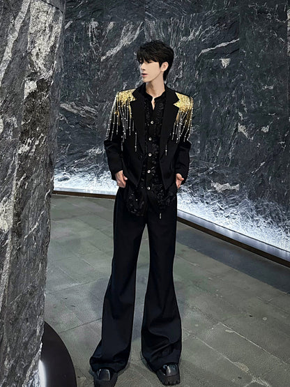 Gradient Pearl Beads Cropped Jacket WN28122