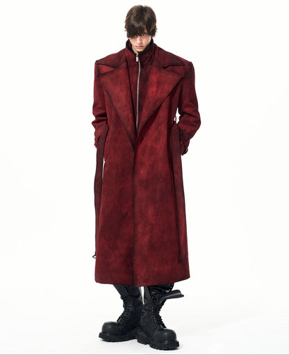 Belt Design Lapel Suede Coat WN22686