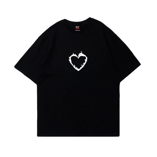 Graphic Heart Print Oversize Short Sleeve T-shirt WN16614