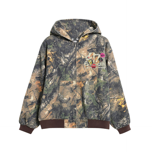 Oversize Print Zipper Hoodie WN12953