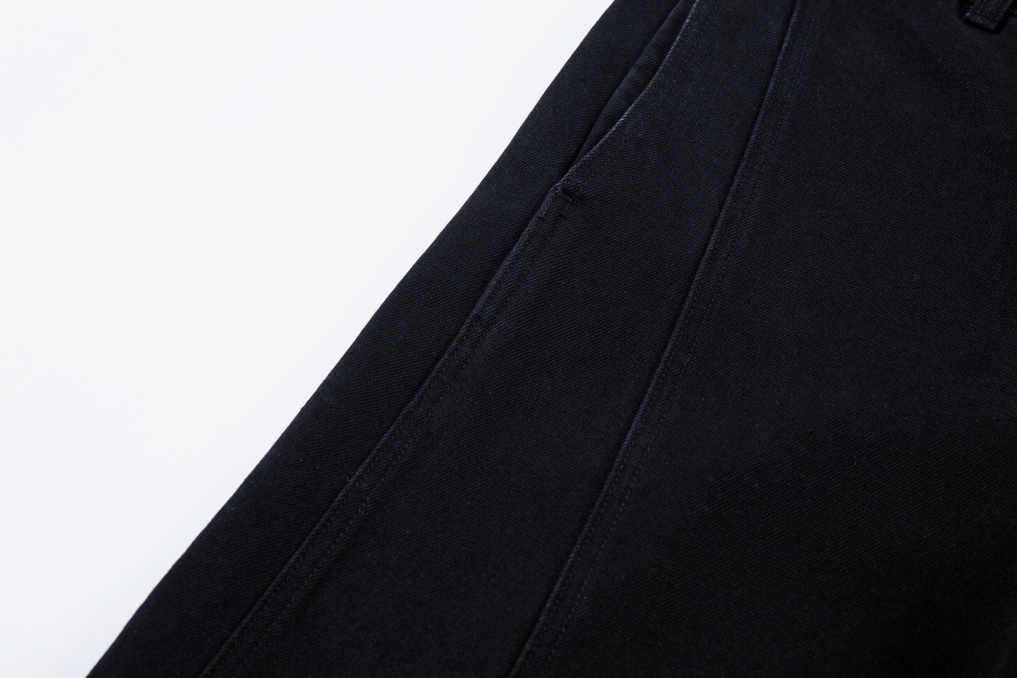 Washed Curved Panel Denim Jeans WN13127