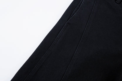 Washed Curved Panel Denim Jeans WN13127