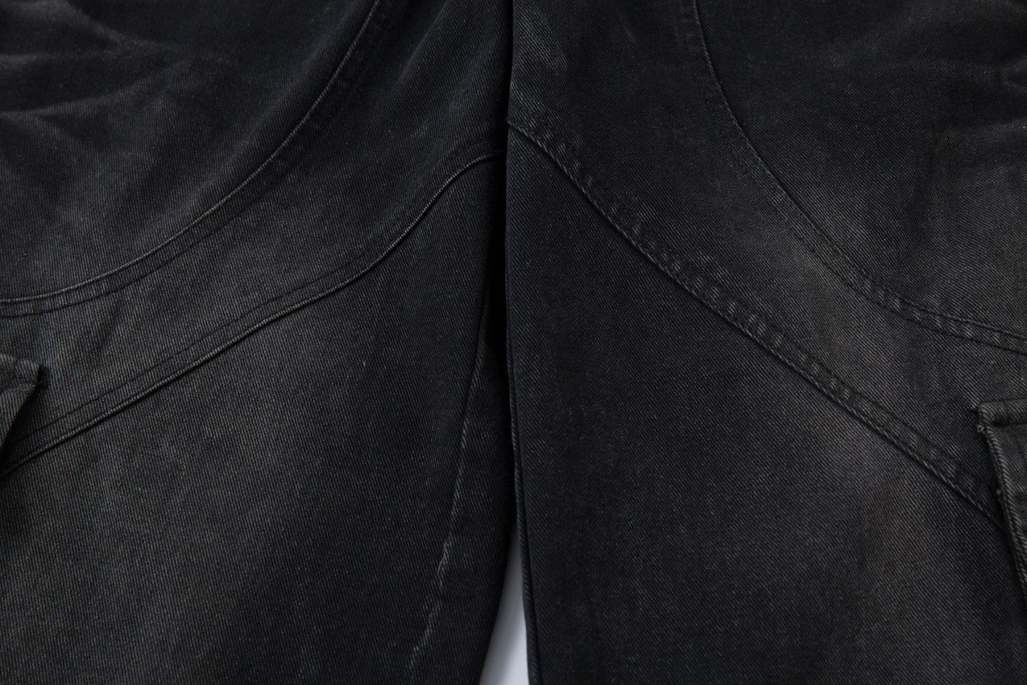 Wash Wide Leg Denim Cargo Jeans WN14132