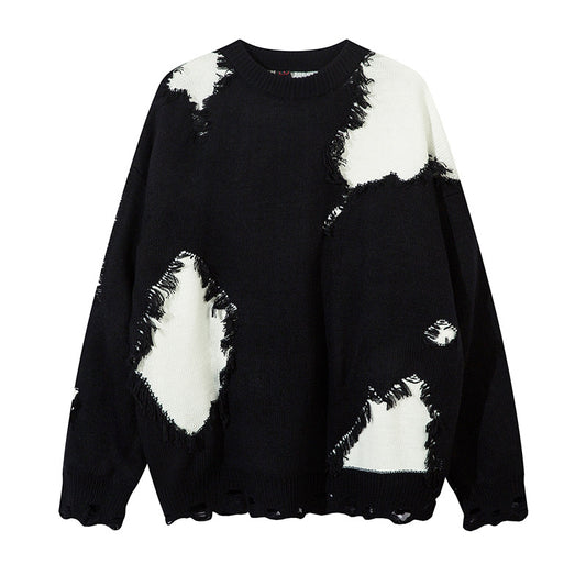 Damage Oversize Knit Sweater WN11177