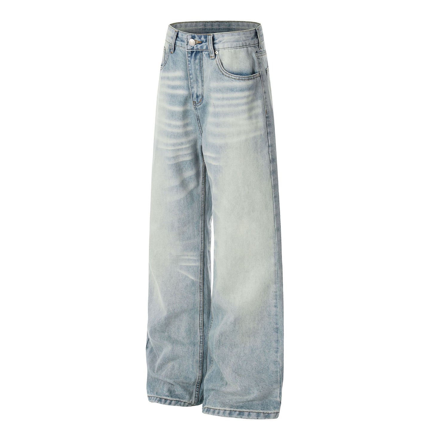 Washed Whisker Wide Leg Denim Jeans WN26092